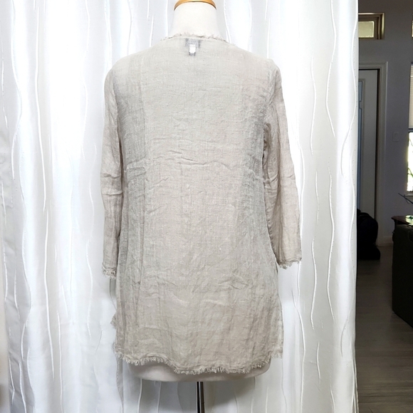 Eileen Fisher Petite 2pc Silk Tank and Linen Jacket - Picture 4 of 8